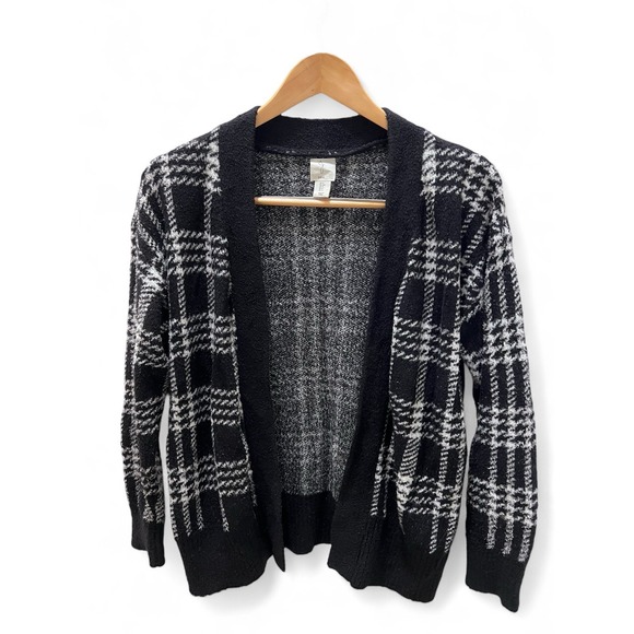 Joie Black and White 80s/90s Style Super Soft Cardigan Sweater S - Picture 1 of 5